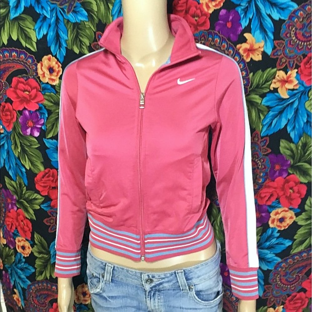 WOMEN’S NIKE JACKET SWEATSHIRT WOMENS SIZE MEDIUM PINK COAT SWEATSHIRT TRACK